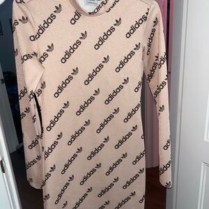Adidas Tan Logo Long Sleeve Dress